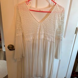 Lace boho style off-white dress, size M